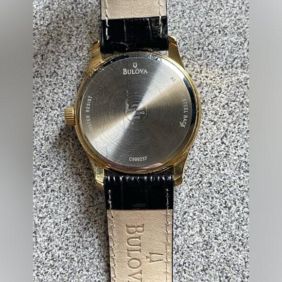 Bulova Crystal Black Croc Embossed Men's Dress Watch - Picture 5 of 8